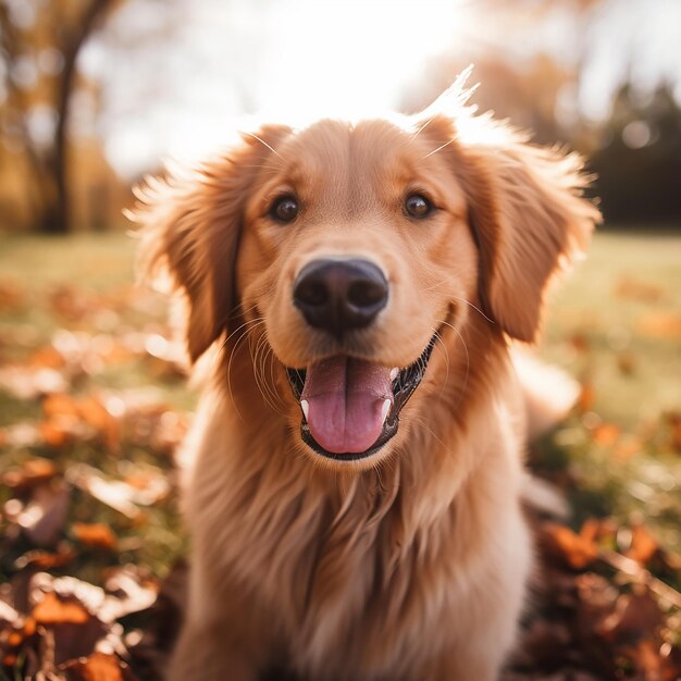 Adorable Golden Retriever Captivating Focus Shot