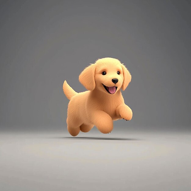 Photo adorable golden retriever puppy running