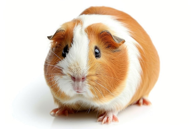 Adorable guinea pig on white background cute portrait