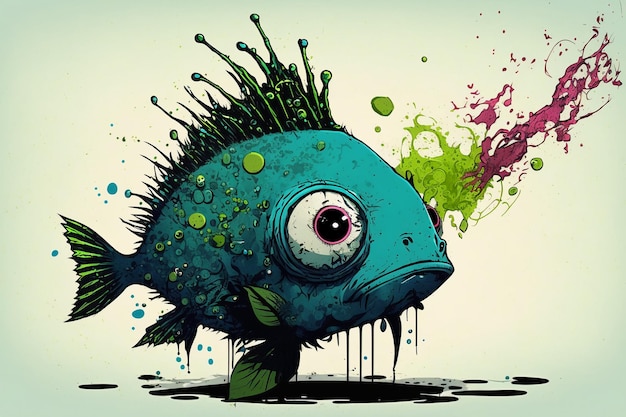 adorable gyotaku in alex pardee style