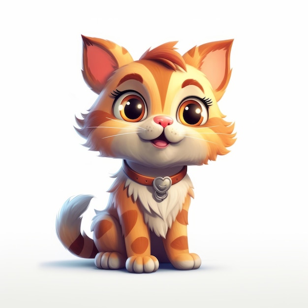 Adorable and Hilarious Cat Character Captured on White Background Generative AI