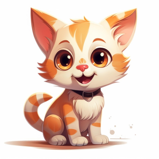 Adorable and Hilarious Cat Character Captured on White Background Generative AI