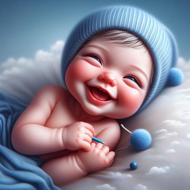 an adorable image of a cute smiling baby