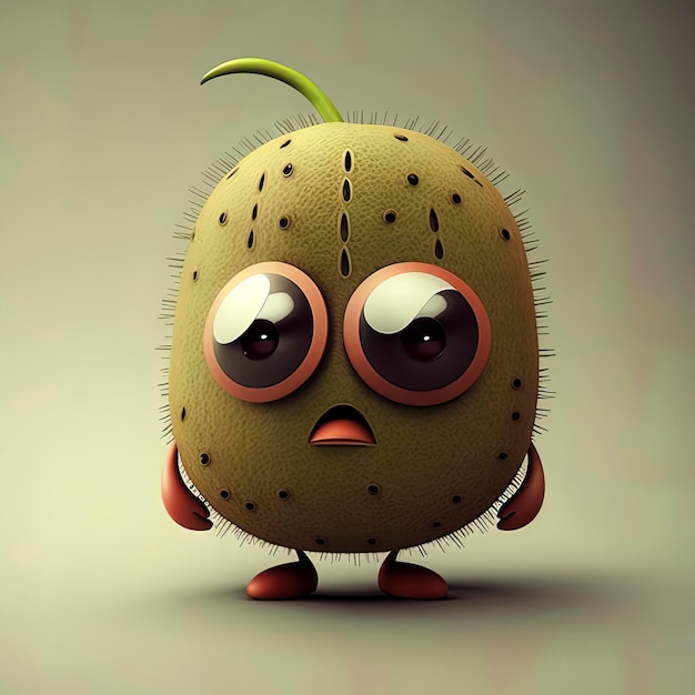 Adorable KiwiFruit Animated Character