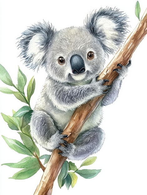 Adorable Koala Bear Watercolor Illustration