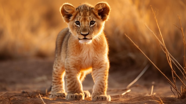 adorable lion cub