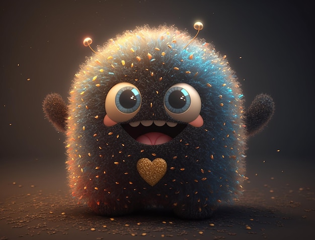 Adorable little glitter monster