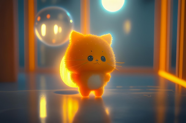 Adorable and lovable character 3d cute, 3d cartoon character orange cat