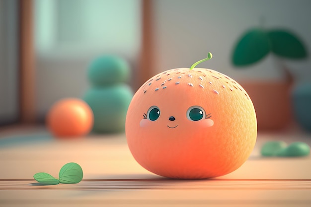 Adorable and lovable character 3d cute, 3d cartoon character tangerine