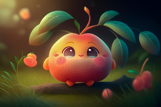 Adorable and lovable character 3d cute, 3d cartoon character tangerine