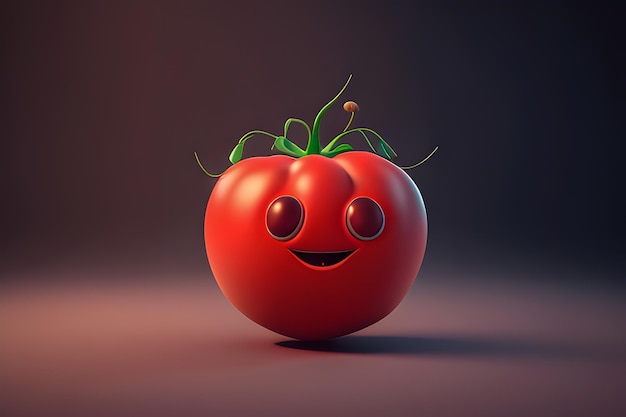 Adorable and lovable character 3d cute, 3d cartoon character tomato