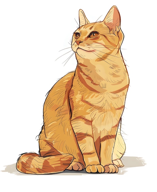 An adorable orange tabby cat is peacefully sitting in the sunlight with a calm expression on its