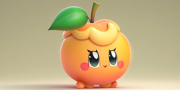 Adorable Peach Animated Character