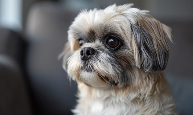 Adorable pet dog wallpaper with cute facial and body fur Generate AI