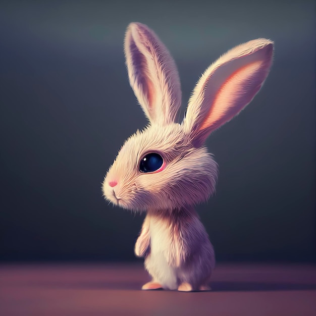 Adorable Rabbit character in charming illustration AIGenerated