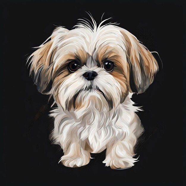 Photo adorable shih tzu portrait ai image generator