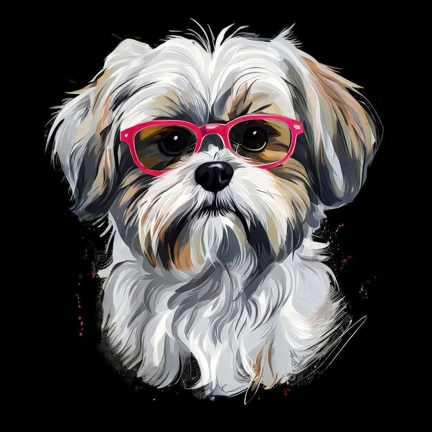 Photo adorable shih tzu portrait ai image generator