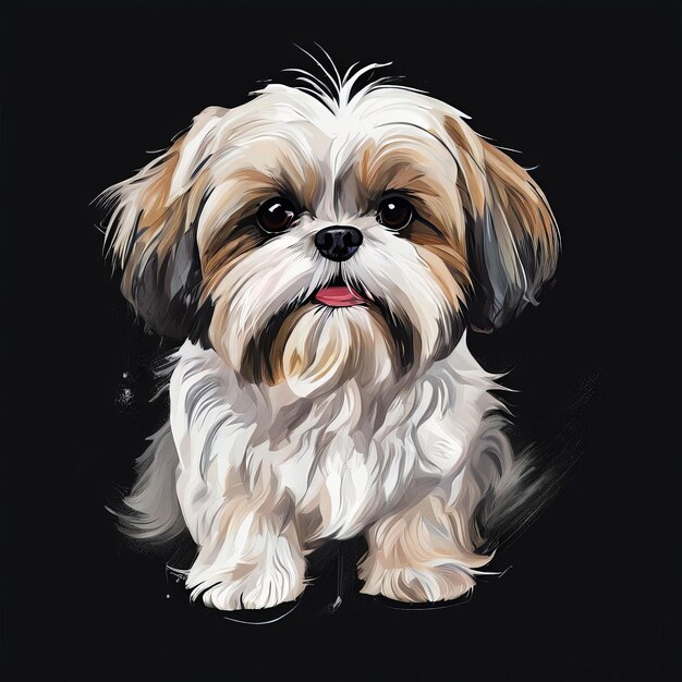 Photo adorable shih tzu portrait ai image generator