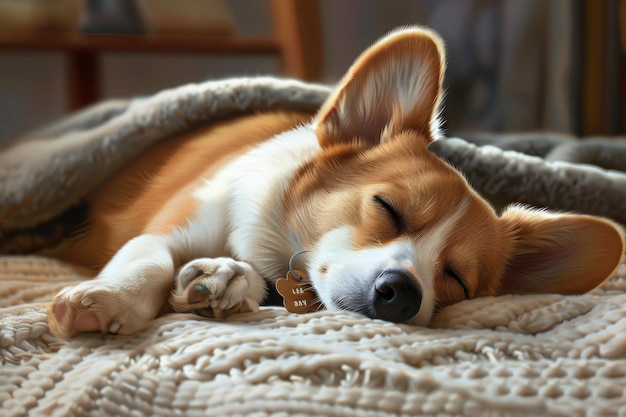 Adorable Sleeping Cartoon Dog Relaxation