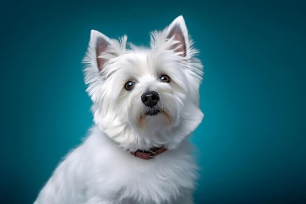 Adorable Studio Portrait of a Dog Captured against a Serene Background Generated Ai