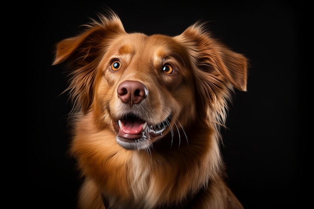 Adorable Studio Portrait of a Dog Captured against a Serene Background Generated Ai