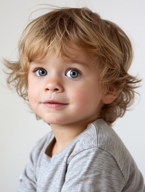 Adorable Toddler with Curly Hair and Bright Eyes