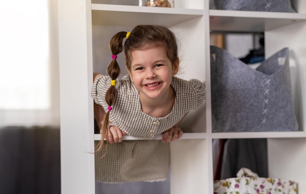 Adorable two year old girl playing Happy cute baby girl 45 year old