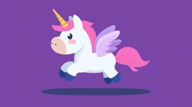 Photo adorable unicorn design featuring playful pastel hues a charming simple illustration