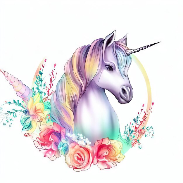 Adorable Unicorn Vector Christmas Generative AI