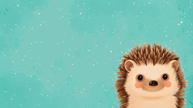 Photo adorable watercolor of a baby hedgehog showcasing its cute features