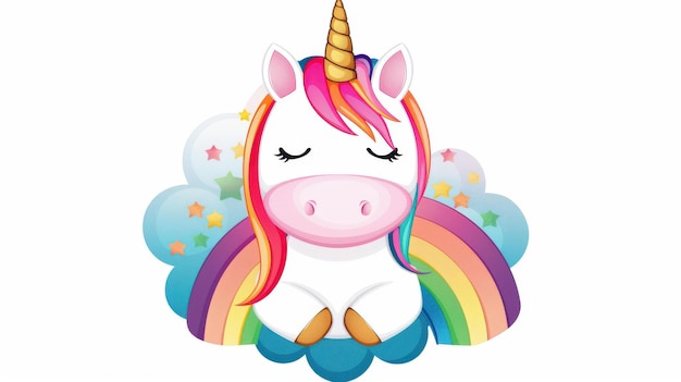 Adorable watercolor unicorn and rainbow clipart perfect for nursery decor princessthemed posters