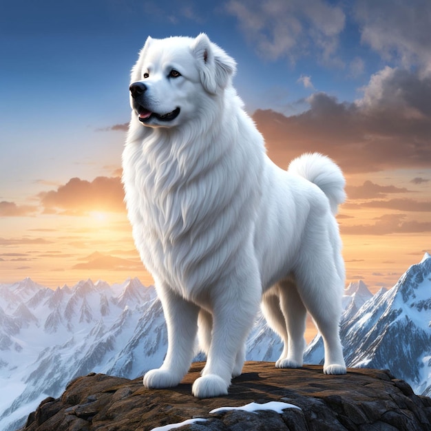 Adorable white dog looking very cute generated by ai