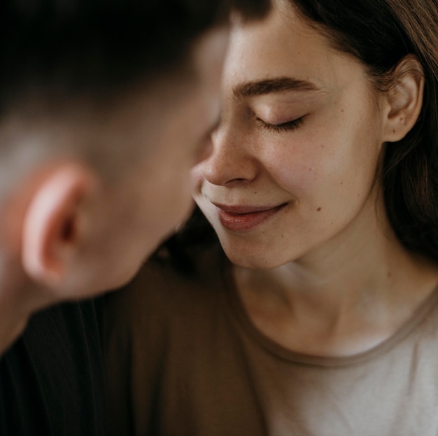 Adorable young couple in love