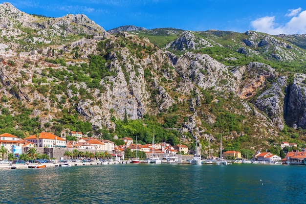 Adriatic coast in the Bay of Kotor, Montenegro.