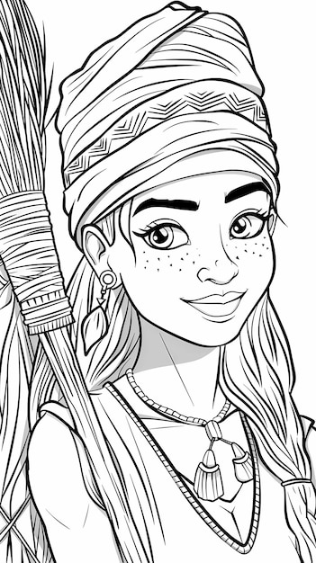 Adult coloring page featuring a witch