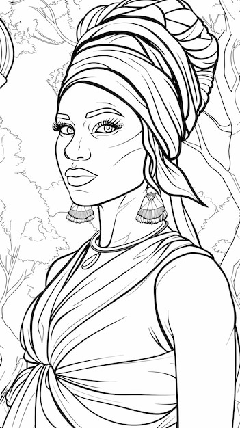 Adult coloring page featuring a witch