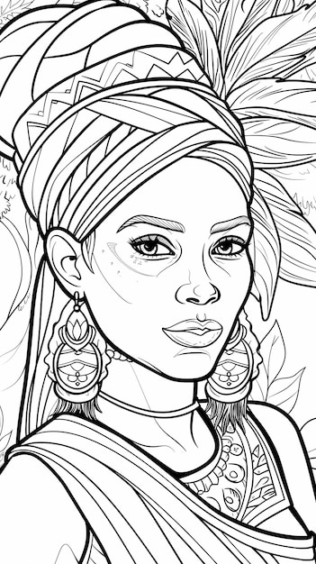 Adult coloring page featuring a witch