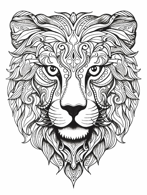 Adult coloring page lion