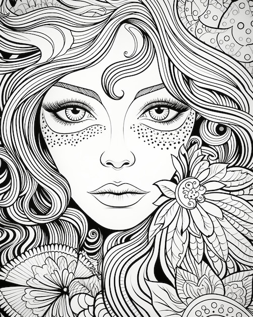 Photo adult coloring sheet for relaxation