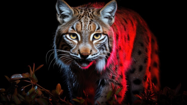 Adult Iberian lynx in a Mediterranean oak forest