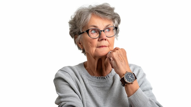 Adult Lady in Watch Contemplation