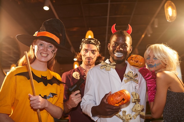 Adult People wearing Halloween Costumes