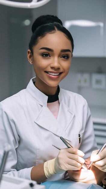 Photo adult woman professional dental young