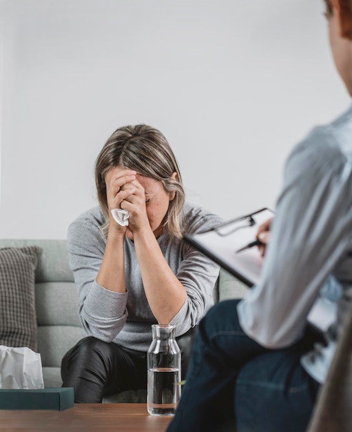 Adult woman at therapy session