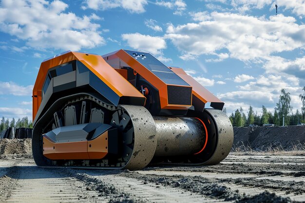 Photo advanced autonomous robotic roller for compaction