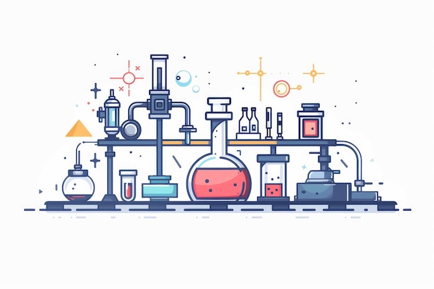 Photo advanced chemical laboratory with complex equipment and glassware highlighting cuttingedge scient