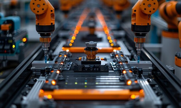 Photo advanced packaging automation on the assembly line