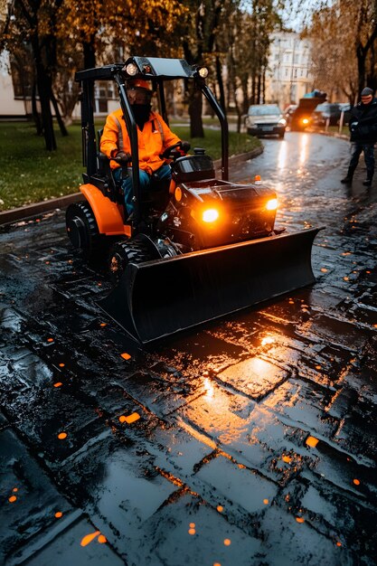 Advanced Pavers in Action Heavy Machinery for Asphalt and Road Surface Construction and Maintenance