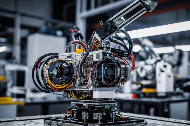 Photo advanced robotics in hightech factories for precision tasks