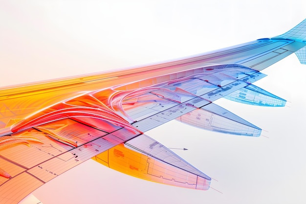 Photo advanced structural analysis of airplane wing under aerodynamic loads using fea visualization